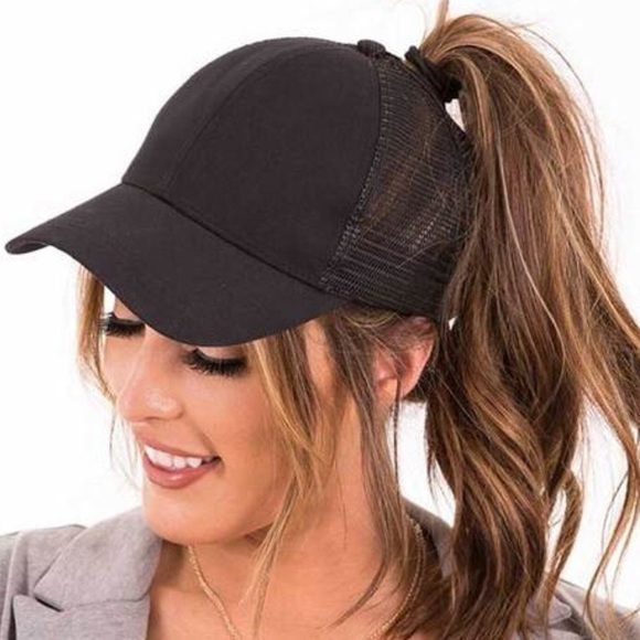 Accessories - NEW Black Ponytail Hat Baseball Cap